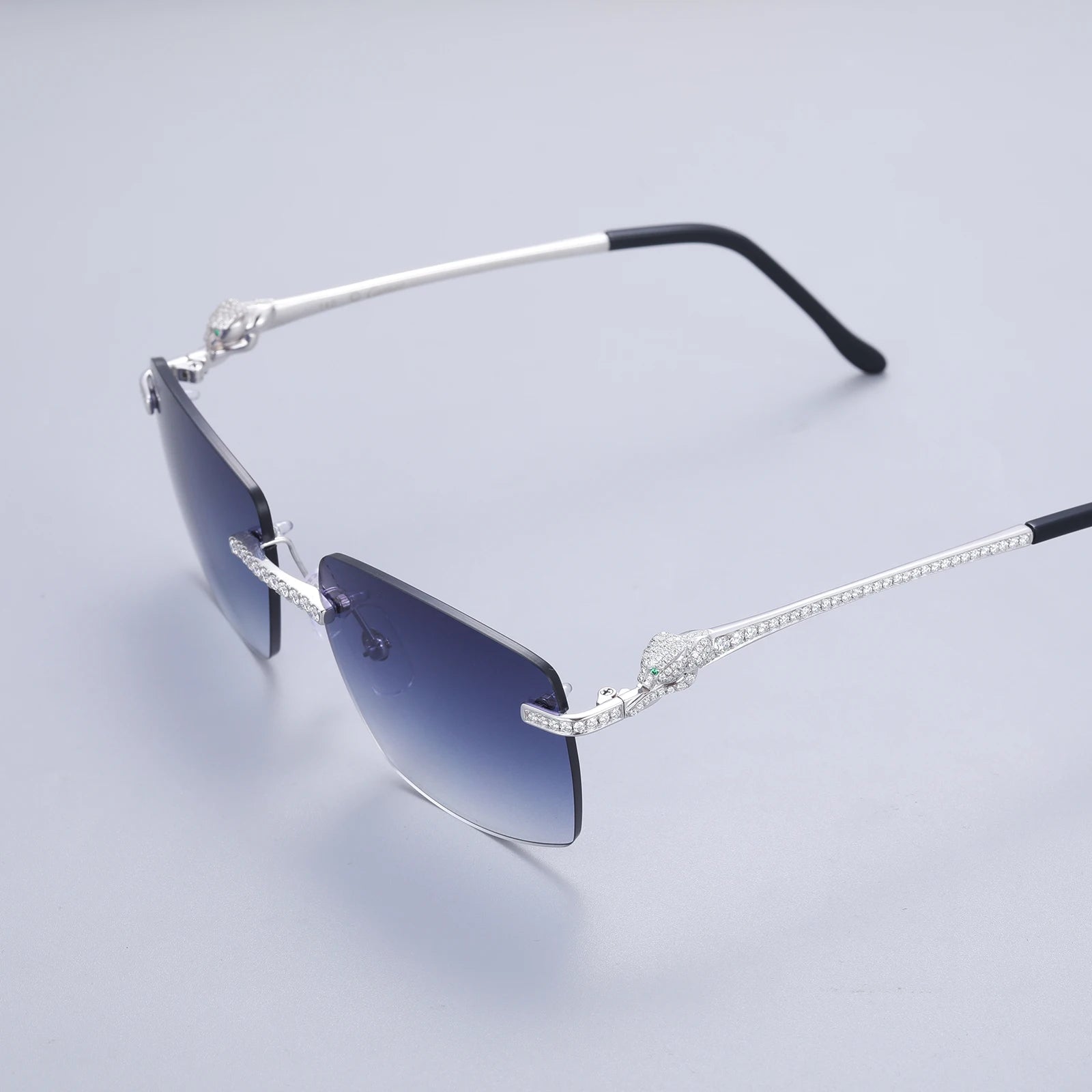 Mosangnai Personalized Iced Out Luxury Brand CTR Sunglasses Eyewear With Moissanite Diamonds For Men Women