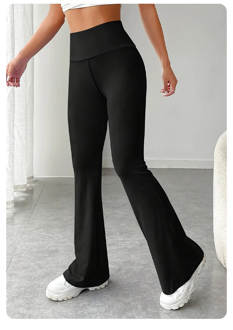 Women High Waist Flared Yoga leggings Black Bootcut Workout Leggings Stretchy breathable Casual Trousers for Gym Yoga Daily Wear