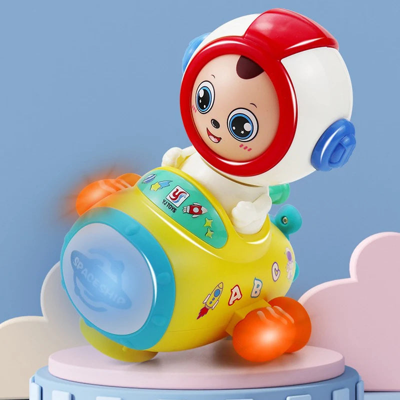 Spaceship Face Changing Astronaut Electric Toy with Four Automatic Facial Expressions Baby Holiday Gift