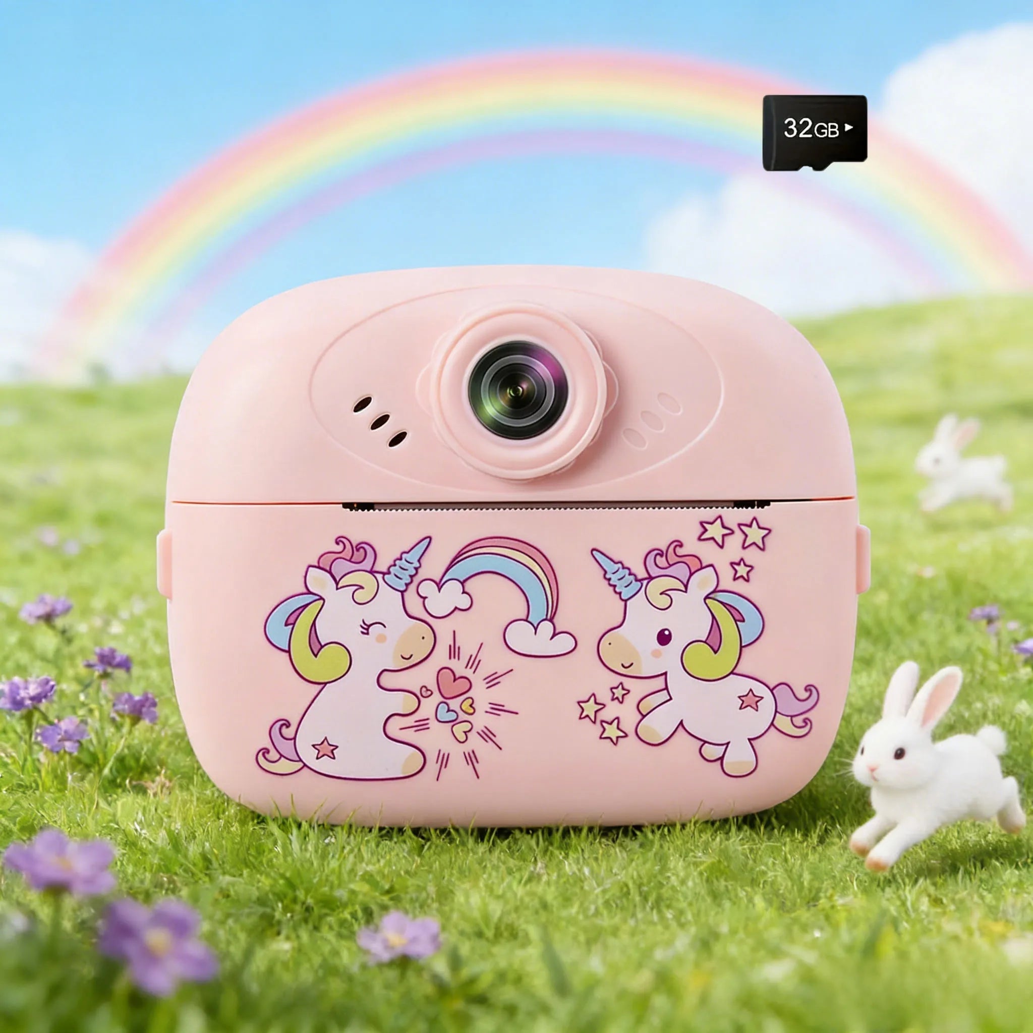 Kids Instant Print Digital CameraLarge Screen Children's Gift Camera,  for One Click Printing of Photos and Children's Toys