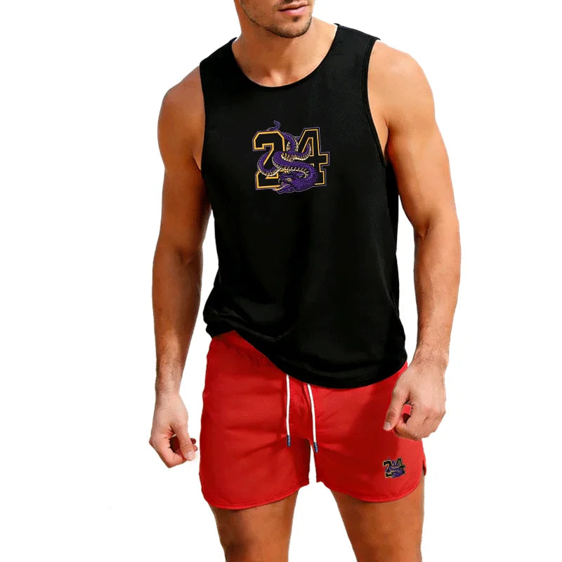 This men’s short-sleeve suit set blends casual comfort with modern style.  fabric a sharp, neat look.