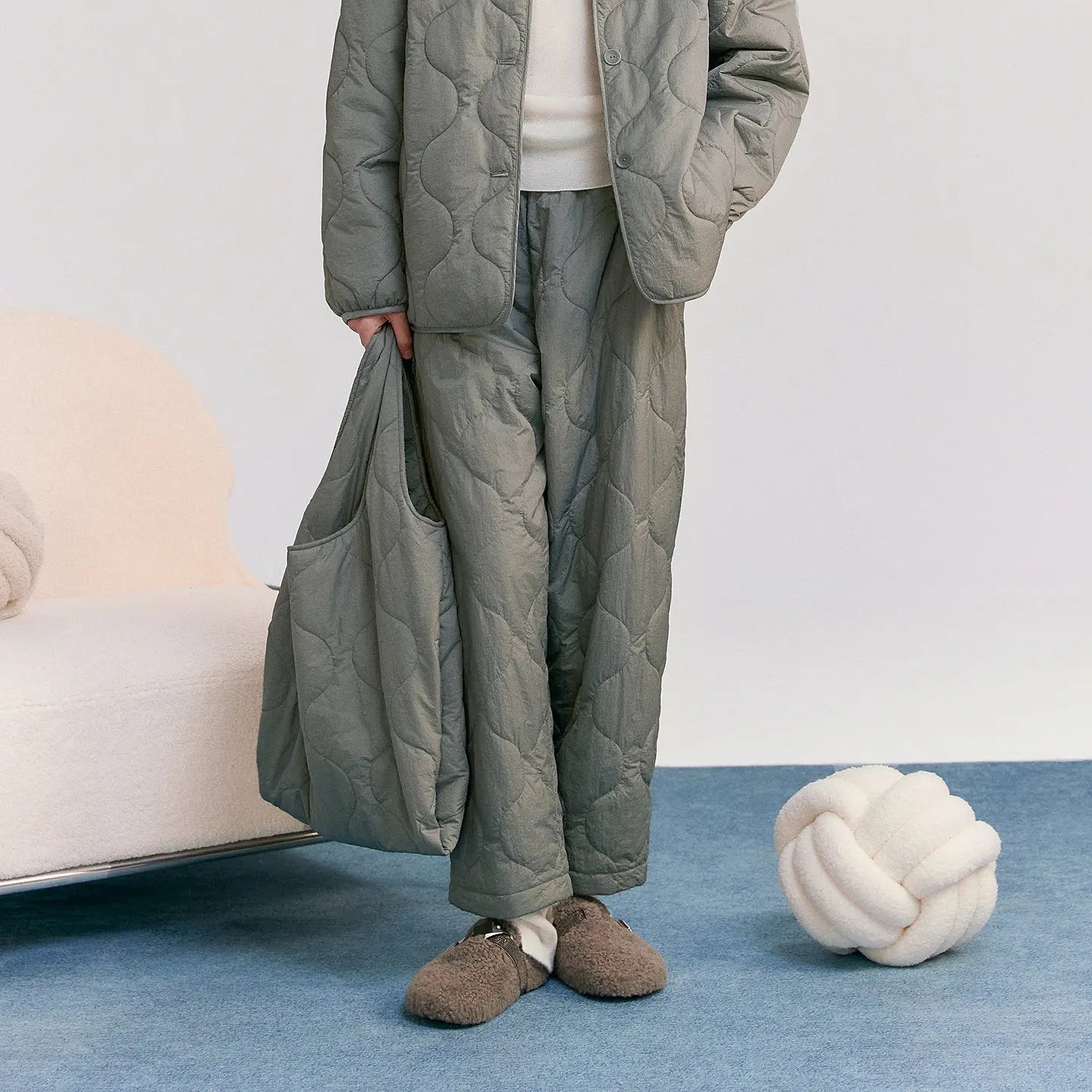 【Light Warm Collection】 Women's Quilted Relaxed Fit Puffer Set – 3M Thinsulate Insulation, Winter Warm Jacket Set