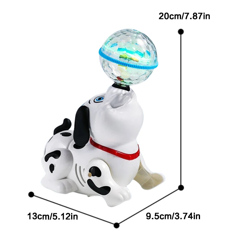 Electric Stunt Top Ball Spinning Puppy Toy Cute Adorable Design with Colorful Sound And Light Ideal Holiday Gift for Babies