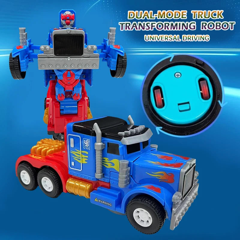 Children's universal walking toy tractor deformation robot, sound and light, automatic deformation, perfect gift for babies