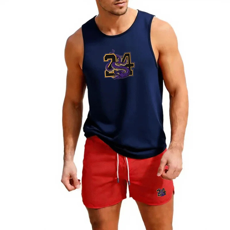 This men’s short-sleeve suit set blends casual comfort with modern style.  fabric a sharp, neat look.