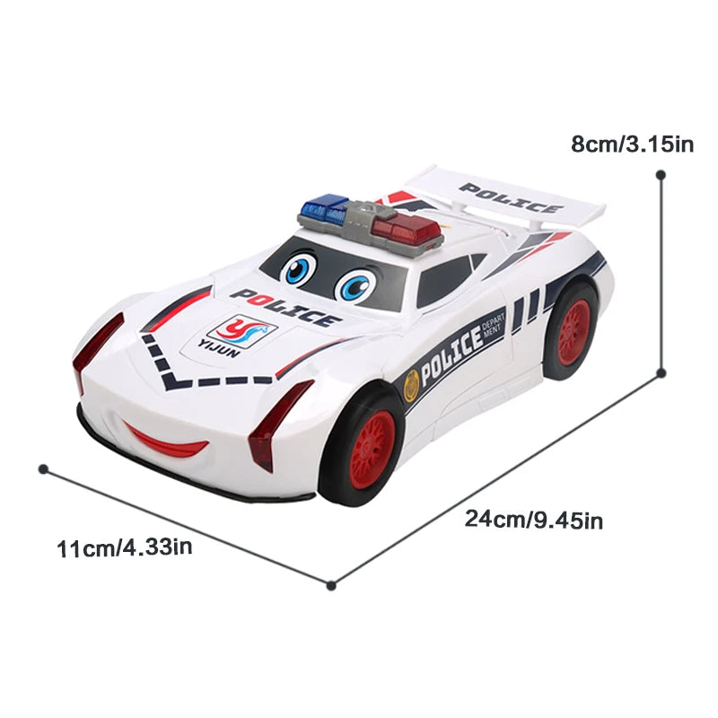 The children's police car conversion robot toy with automatic sound and light conversion function is the perfect gift for babies