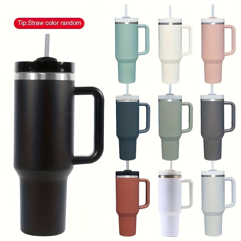 SLOVE 40oz Stainless Steel Tumbler With Handle And Straw, Insulated Sports Water Bottle For Men And Women, Keep Warm Or Cold, Coffee Cup - Perfect Gift