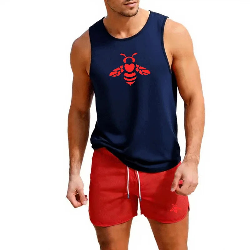 Gym Tank Tops Men Running Vests Fitness Clothing Mens Bodybuilding Stringer Tanktop Summer Sports Clothing