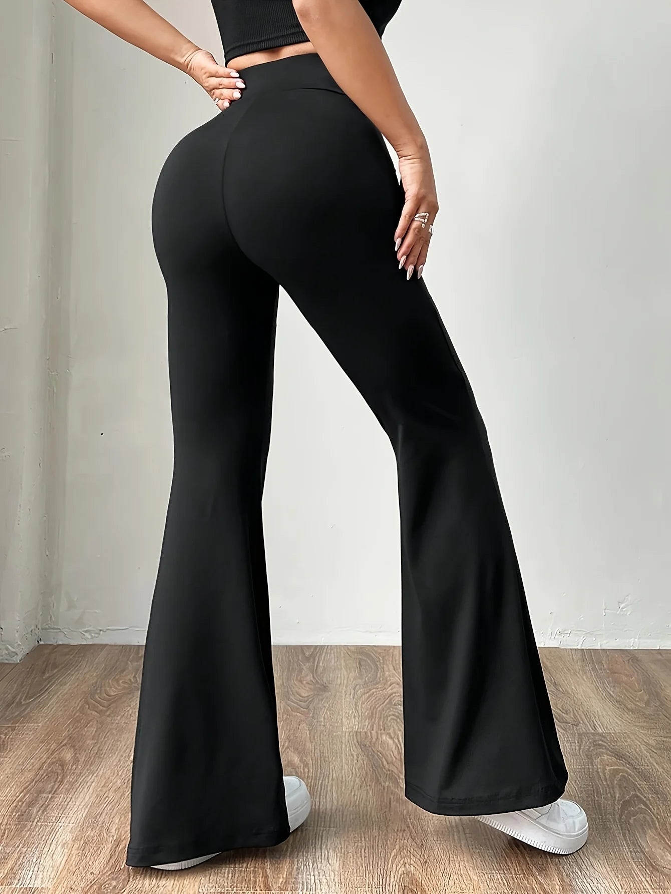 Versatile Commute Casual Stretchy Flare Pants, High-Waisted Tummy Control Butt Lifting Leggings