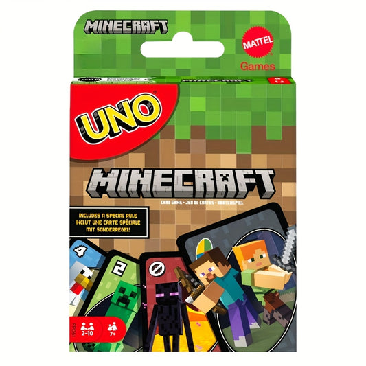 112pcs UNO Minecraft Edition Cards - Fun Multiplayer Card Game with Exclusive Minecraft Artwork, Creeper & Zombie Designs, Perfect for Social Gatherings, Parties & Events, Card Game Accessories, Party Game Cards, Vibrant Card