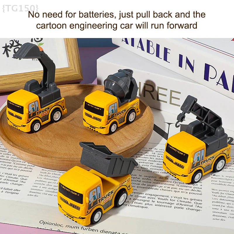 【F2-TG150】Inertia Sanitation Truck Pull Back Toy Car - Kids Engineering Vehicle Model Ideal Gift for Boys Children