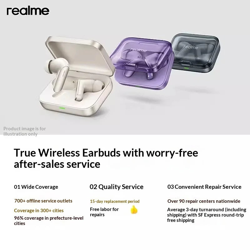 Original realme Buds Air 7 52dB Active Noise Cancelling True Wireless Earphone 52Hour Battery Bluetooth 5.4 TWS Headphone
