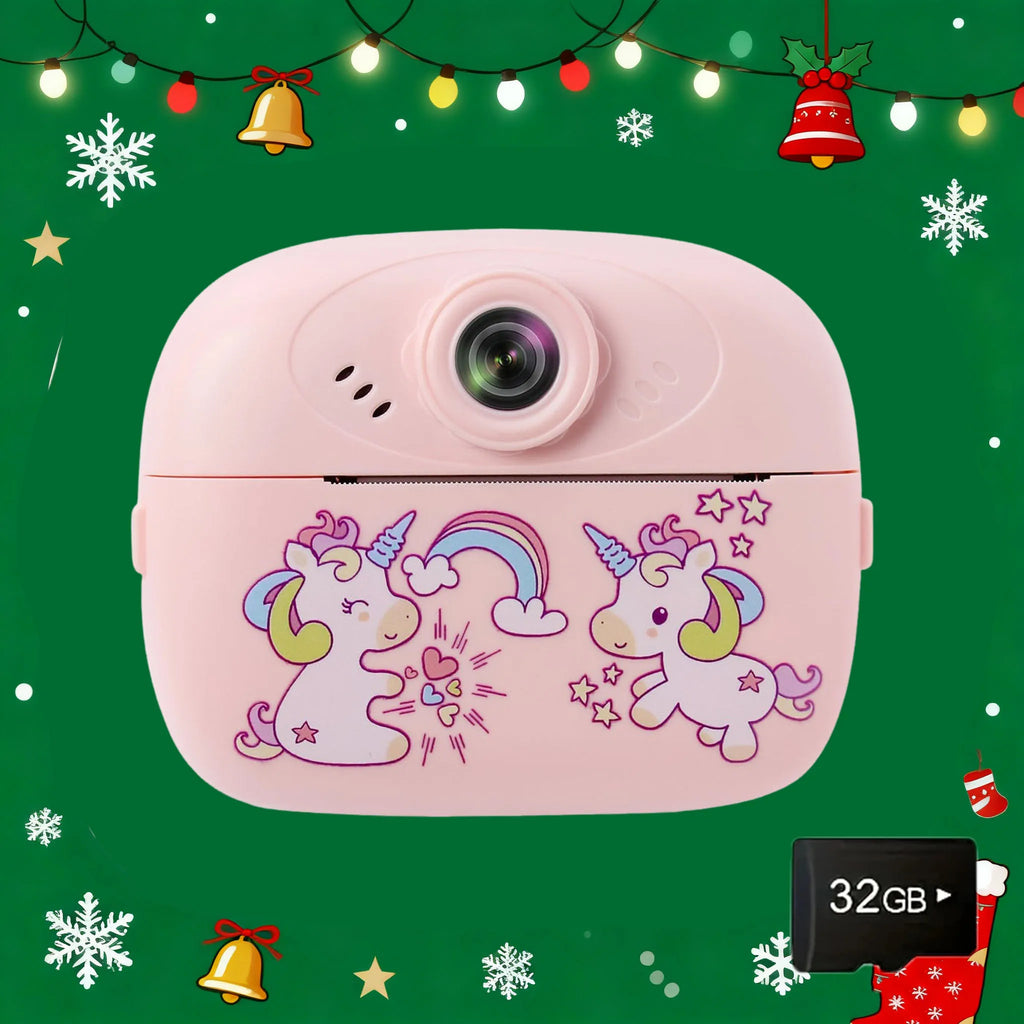 Kids Instant Print Digital CameraLarge Screen Children's Gift Camera,  for One Click Printing of Photos and Children's Toys