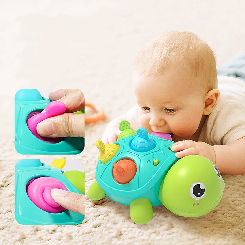 【BS】Baby Toys 6–12 Months, Musical Turtle Infant Toy, Teething Toy With Light Up For Babies, Early Learning Educational Toy