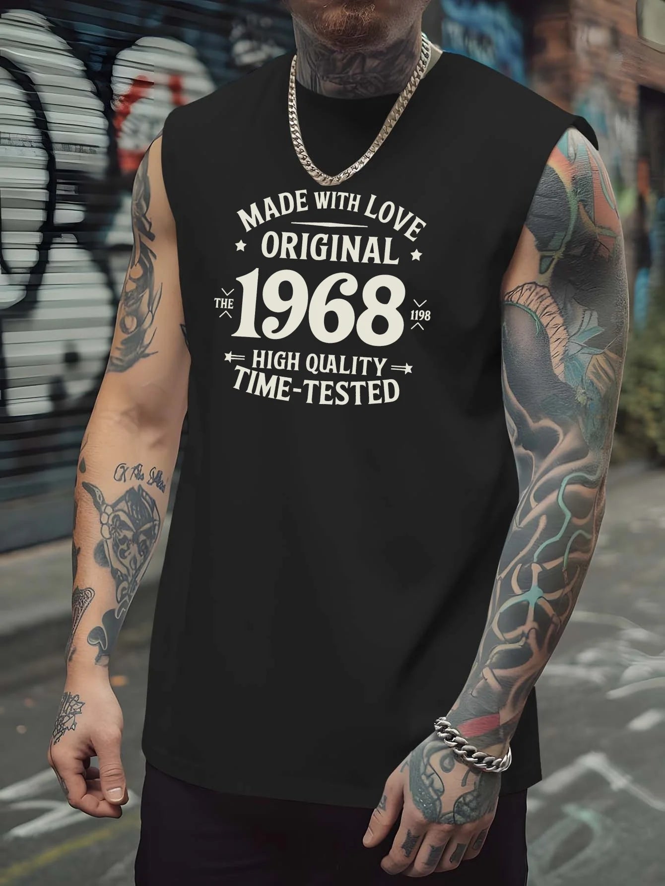 Men's loose sports vest, summer breathable and quick-drying basketball fitness sleeveless T-shirt, printed vest