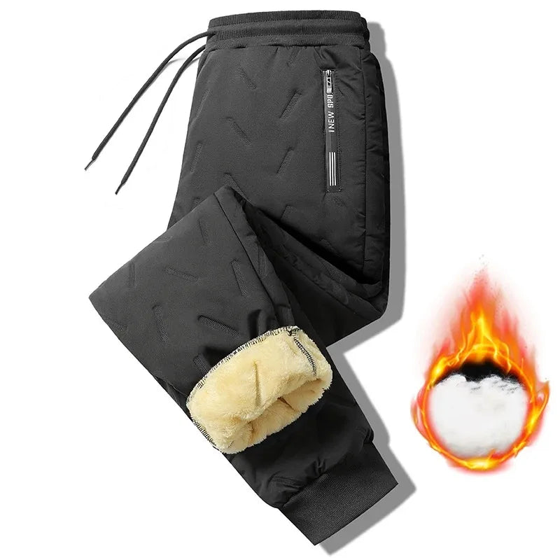Thicken Warm Winter Pants for Men Sweatpants Casual Thicken Joggers Pants Male Thermal Trousers Black Gray Pants Men Windbreak