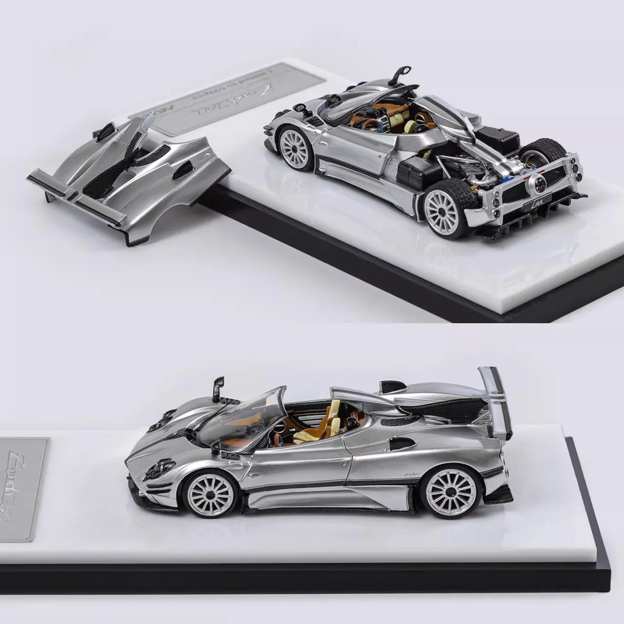 HKM Pagani Zonda 760 Roadster 2022 Convertible 1:64 Hi Detail Realistic Simulation Diecast Alloy Collect Car Model Perfect Gift