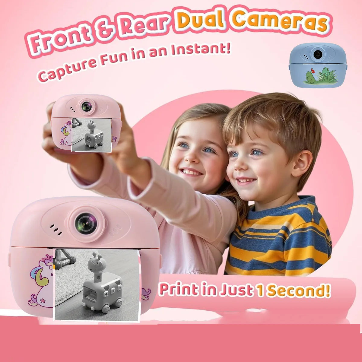Supports 32G Memory Battery Life  Instant Printing Camera Supports Video Games Children's Camera