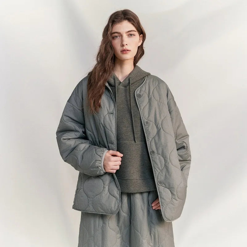 【Light Warm Collection】 Women's Quilted Relaxed Fit Puffer Set – 3M Thinsulate Insulation, Winter Warm Jacket Set