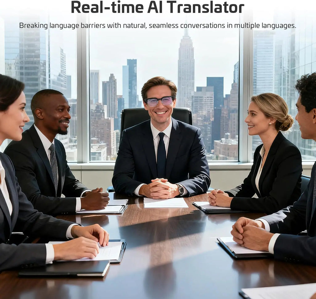 AI Smart Glasses with 8MP 4K Camera, Voice Control, Bluetooth Translation, IP67 Waterproof for Business & Outdoor Use