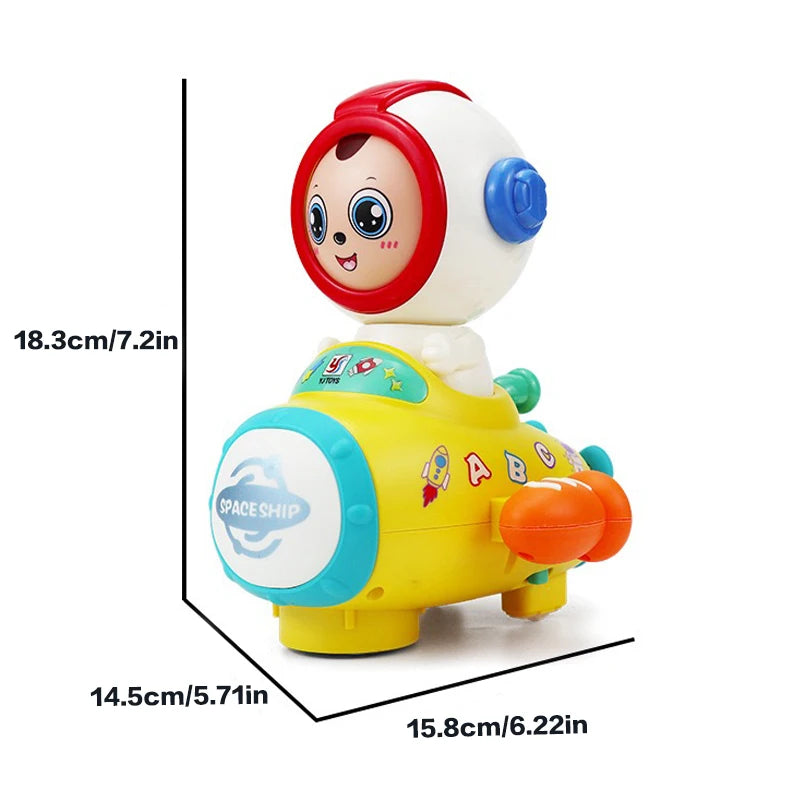 Spaceship Face Changing Astronaut Electric Toy with Four Automatic Facial Expressions Baby Holiday Gift