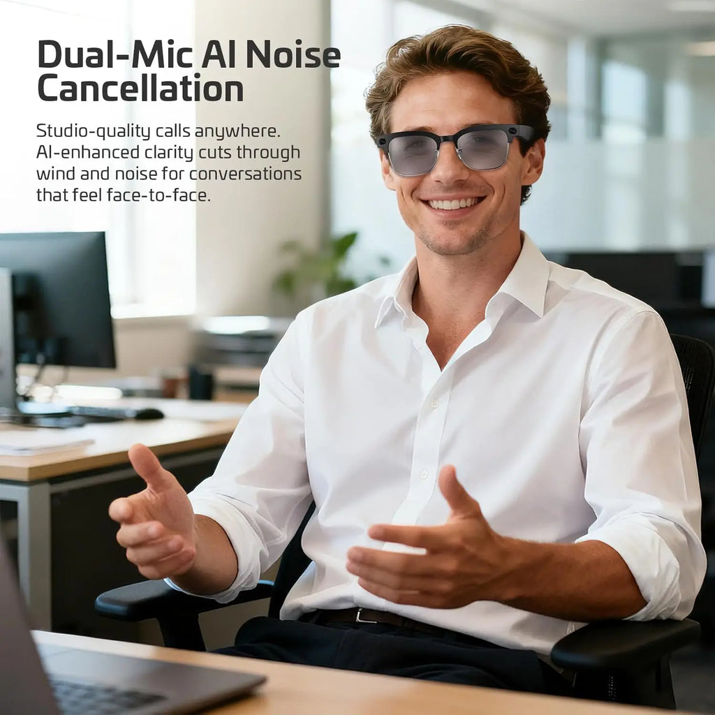 AI Smart Glasses with 8MP 4K Camera, Voice Control, Bluetooth Translation, IP67 Waterproof for Business & Outdoor Use