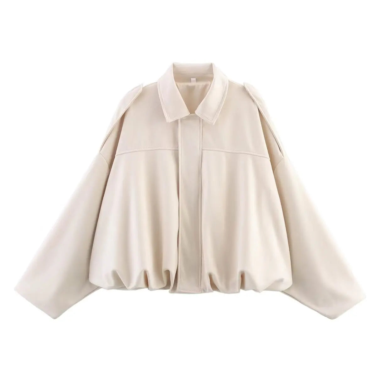 Women's Army Elegant Bomber Jackets Coats Fashion Turn-down Collar Long Sleeve Loose Coats Vintage Female Outerwear Chic Tops