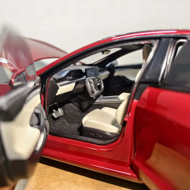 Original Tesla Model S Car Model Pure Electric 1:18 Alloy Fully Open Simulation Car Model In Stock Can Be Used For Collection