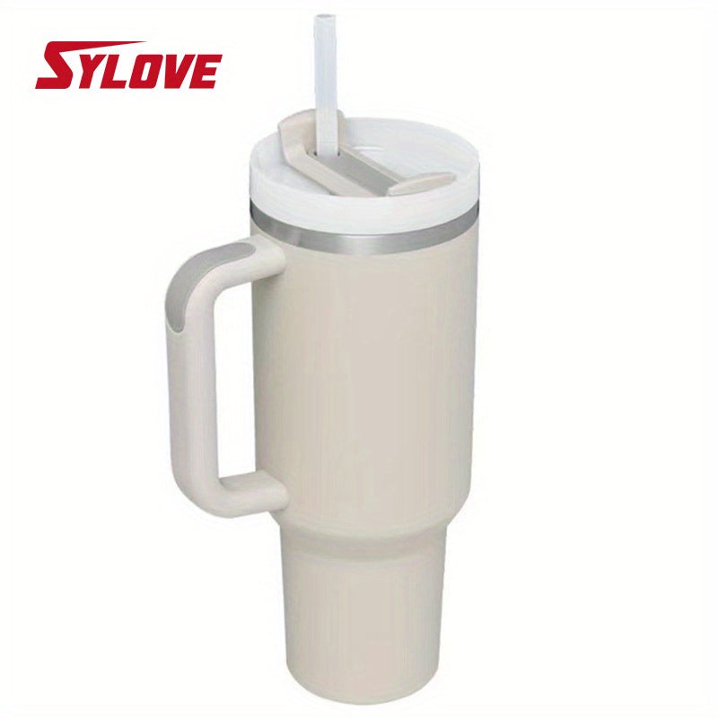 SLOVE 40oz Stainless Steel Tumbler With Handle And Straw, Insulated Sports Water Bottle For Men And Women, Keep Warm Or Cold, Coffee Cup - Perfect Gift