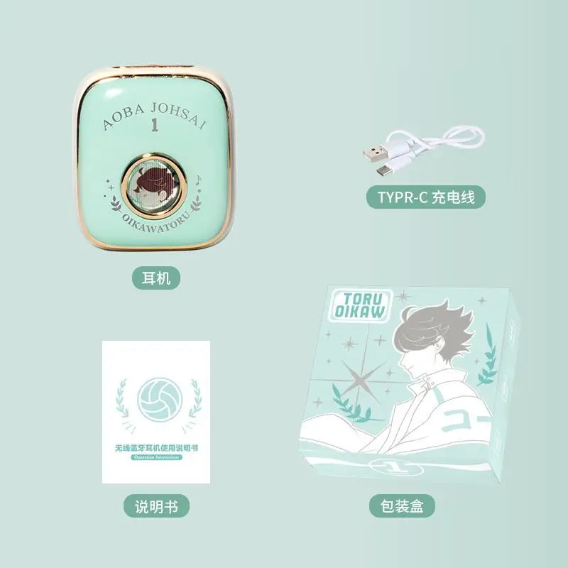 Oikawa Tooru Haikyuu  Wireless Headphone Anime Gift Cute HIFI Bluetooth5.3 Headset Cosplay Active Noise Cancellation Earbud
