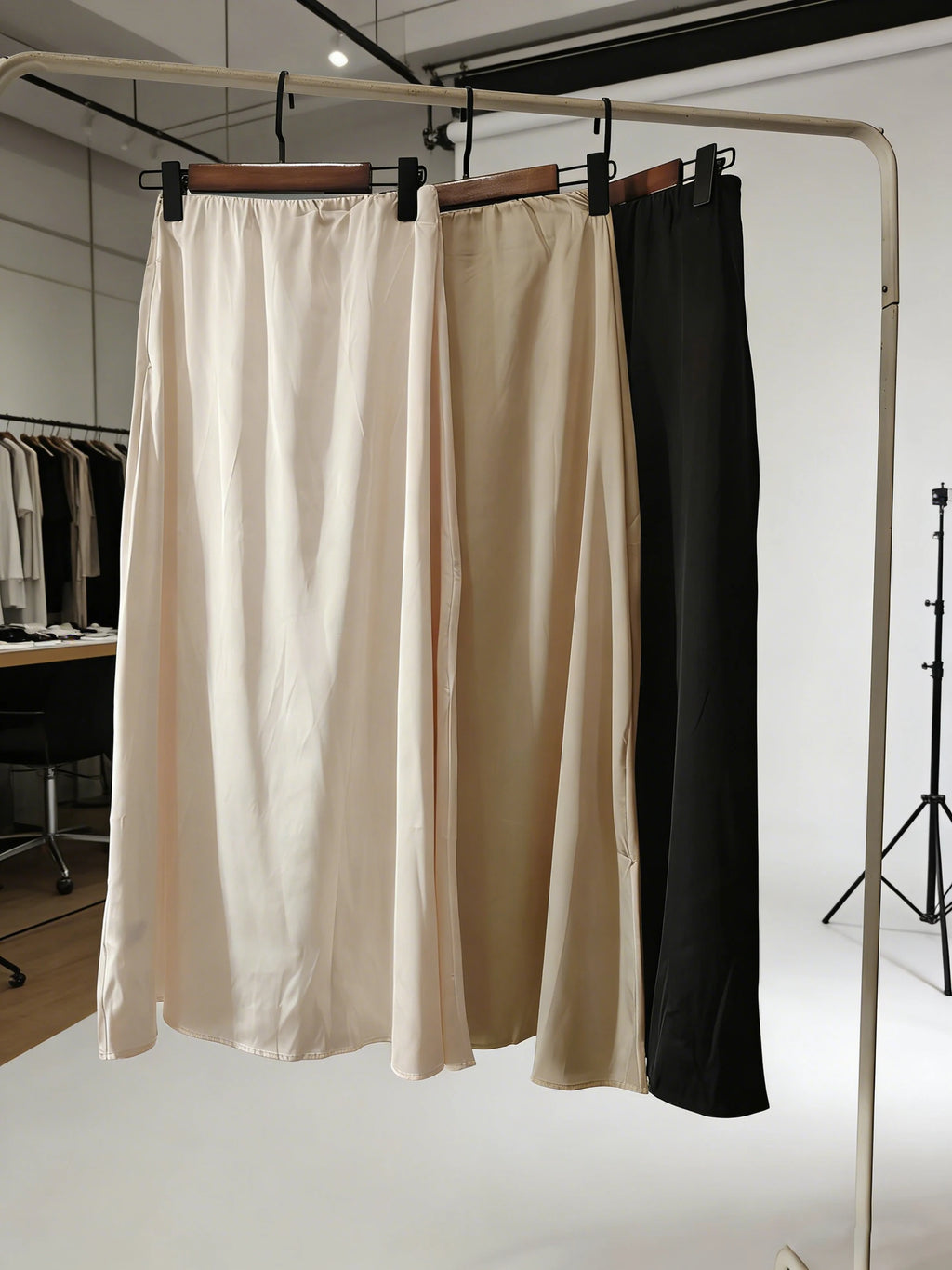 Acetic Satin Fishtail Skirt Woman Korean Fashion Elastic High Waist Skirts for Women Spring/Summer 2024 New Chic Lady Skirts