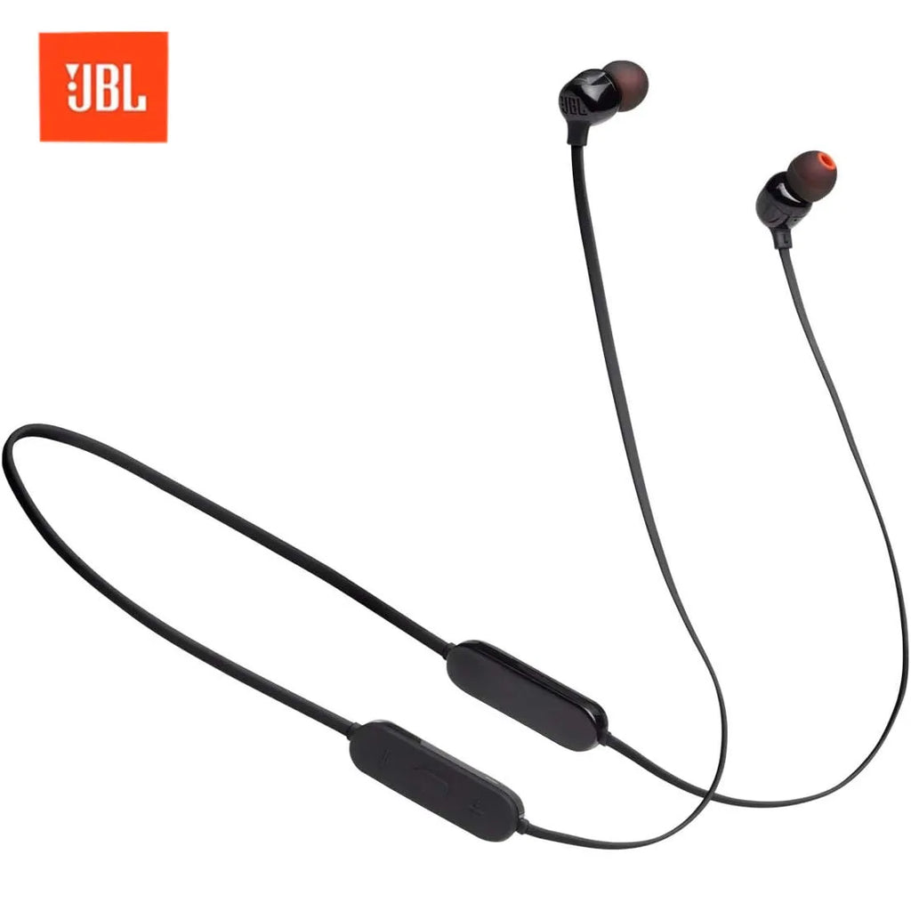JBL T125 Neckband Wireless Bluetooth Semi-In-Ear Headphones Sports Waterproof Call Headset Long Battery Life Magnetic Design