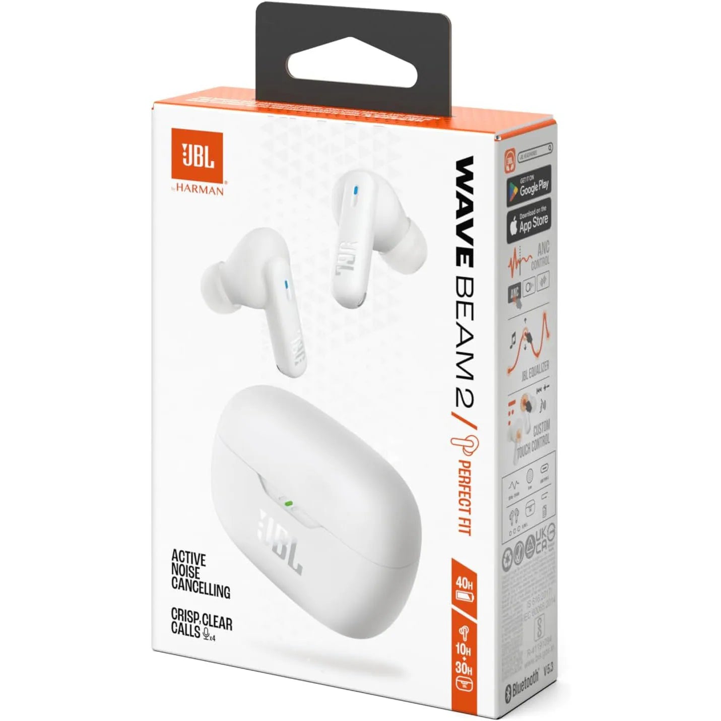 JBL WAVE BEAM 2 Authentic Authorization Wireless Bluetooth Headset Semi-in-ear Sports Call Headphones Active Noise Cancellation