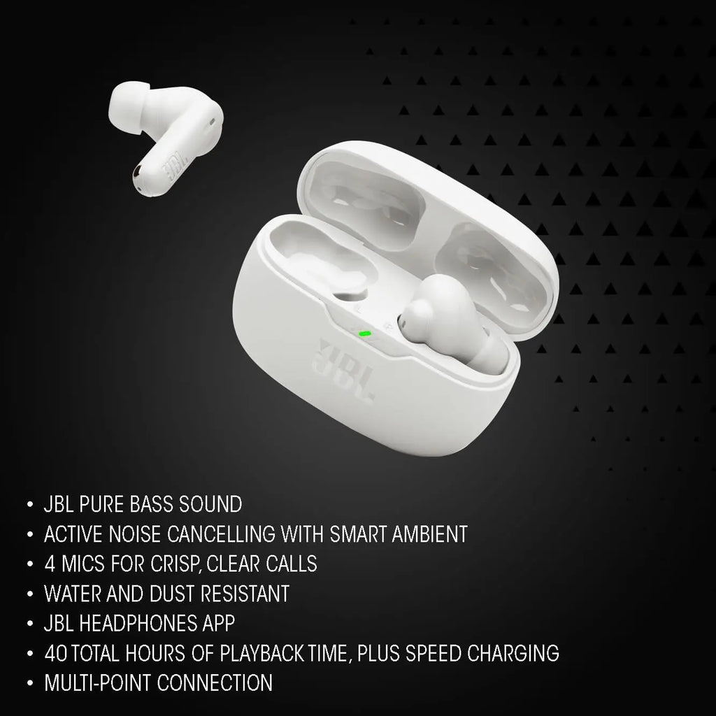 JBL WAVE BEAM 2 Authentic Authorization Wireless Bluetooth Headset Semi-in-ear Sports Call Headphones Active Noise Cancellation