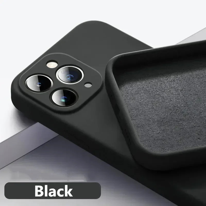 Oficjalne etui na telefon iPhone 17 Air 16 15 14 13 11 12 17 Pro Max Plus, silikonowe, jednokolorowe, chroniące przed upadkiem i uderzeniami