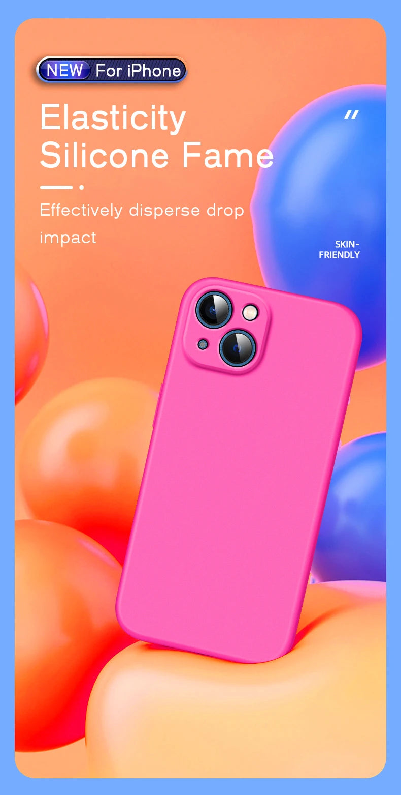 Oficjalne etui na telefon iPhone 17 Air 16 15 14 13 11 12 17 Pro Max Plus, silikonowe, jednokolorowe, chroniące przed upadkiem i uderzeniami