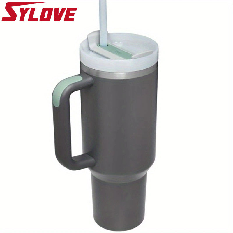 SLOVE 40oz Stainless Steel Tumbler With Handle And Straw, Insulated Sports Water Bottle For Men And Women, Keep Warm Or Cold, Coffee Cup - Perfect Gift