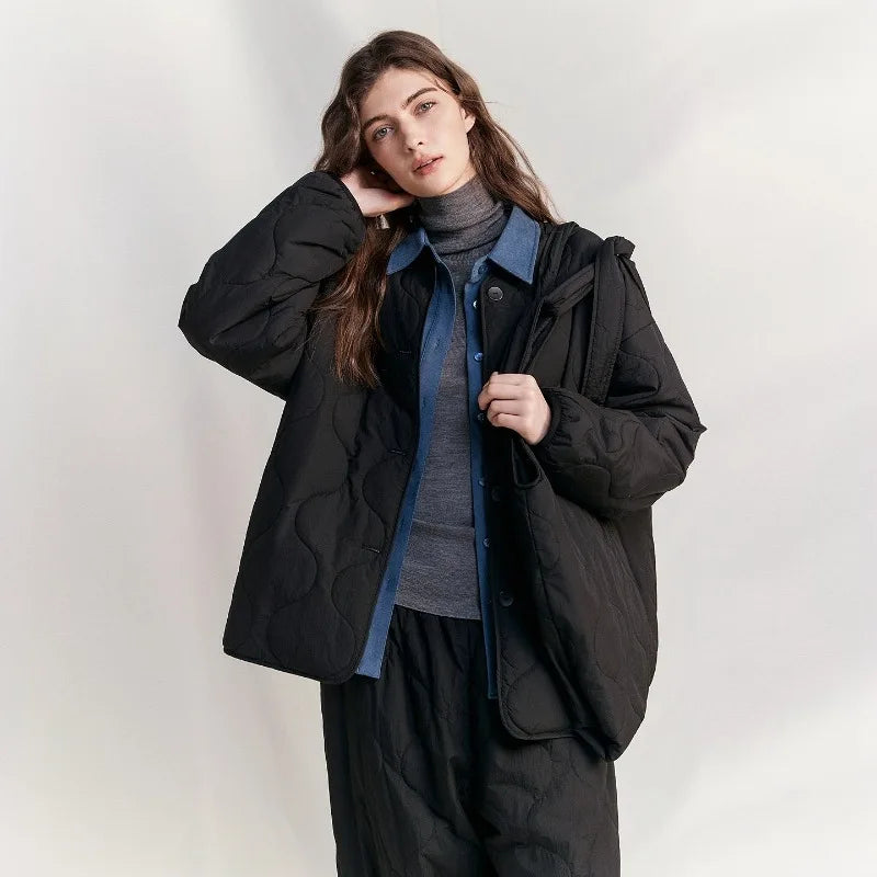 【Light Warm Collection】 Women's Quilted Relaxed Fit Puffer Set – 3M Thinsulate Insulation, Winter Warm Jacket Set