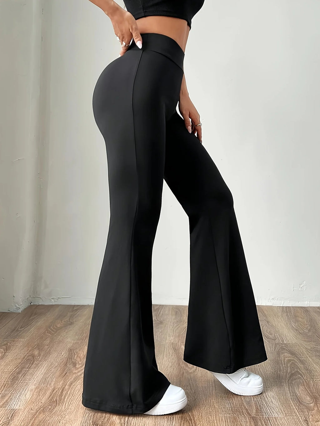 Versatile Commute Casual Stretchy Flare Pants, High-Waisted Tummy Control Butt Lifting Leggings