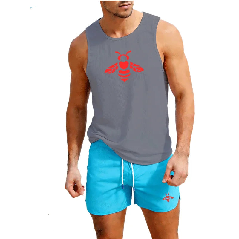 Gym Tank Tops Men Running Vests Fitness Clothing Mens Bodybuilding Stringer Tanktop Summer Sports Clothing