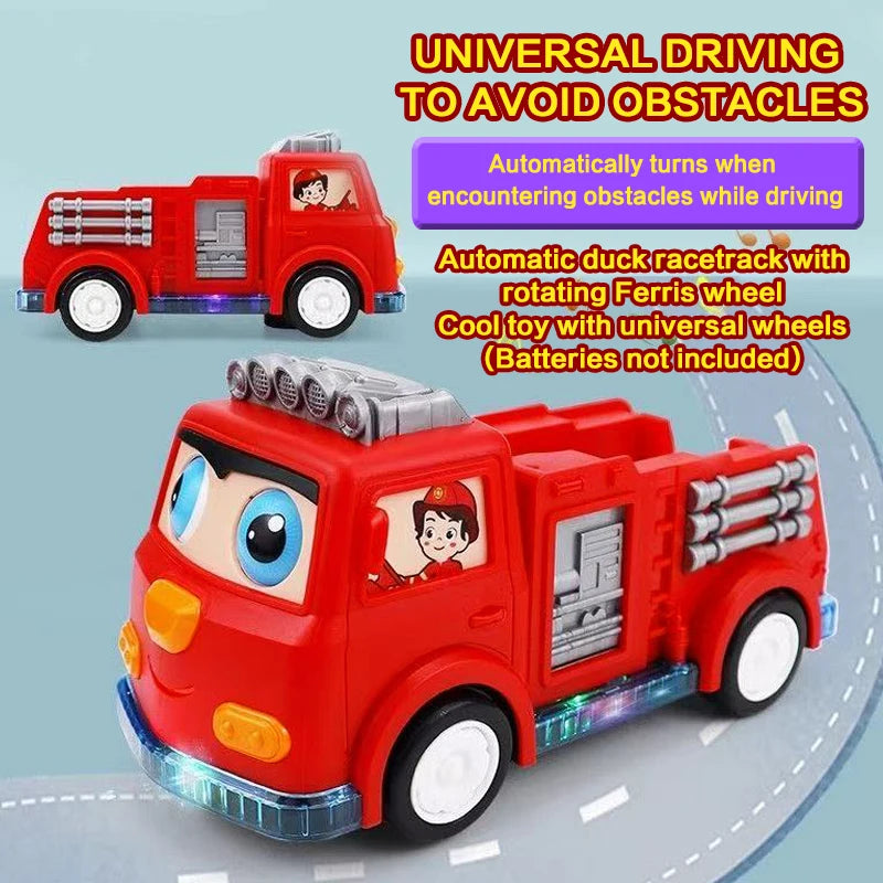 Children's Electric Fire Truck Toys, Spinning Ferris Wheel, Track Cars, Colorful Sound and Light, Perfect Gifts for Babies