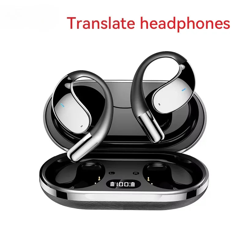 AI Translation Earbuds Bluetooth 5.4 Noise Cancelling 144 Languages Real Time Instant Translator 3-in-1 Smart Headset