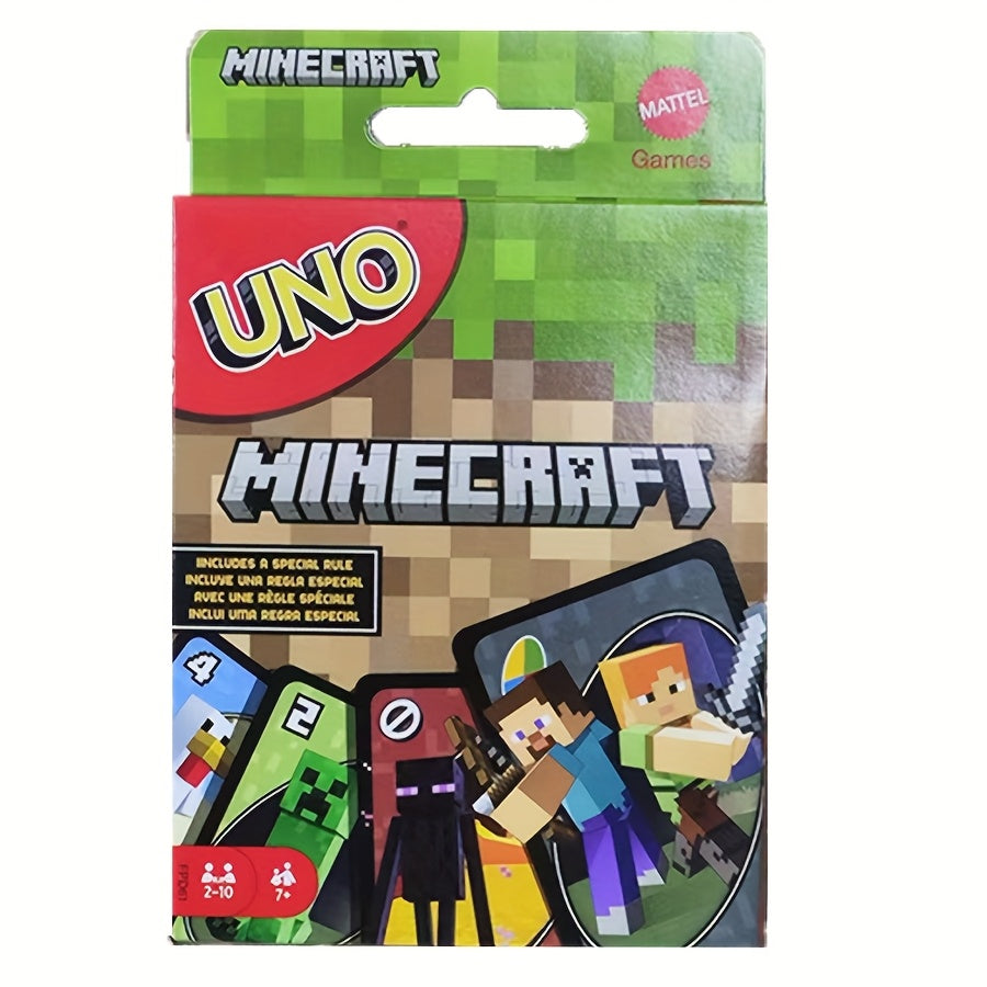 112pcs UNO Minecraft Edition Cards - Fun Multiplayer Card Game with Exclusive Minecraft Artwork, Creeper & Zombie Designs, Perfect for Social Gatherings, Parties & Events, Card Game Accessories, Party Game Cards, Vibrant Card
