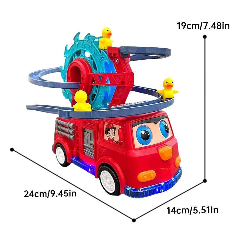 Children's Electric Fire Truck Toys, Spinning Ferris Wheel, Track Cars, Colorful Sound and Light, Perfect Gifts for Babies