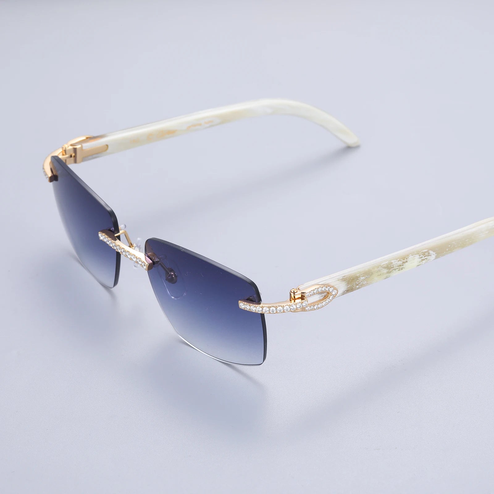 Mosangnai Personalized Iced Out Luxury Brand CTR Sunglasses Eyewear With Moissanite Diamonds For Men Women