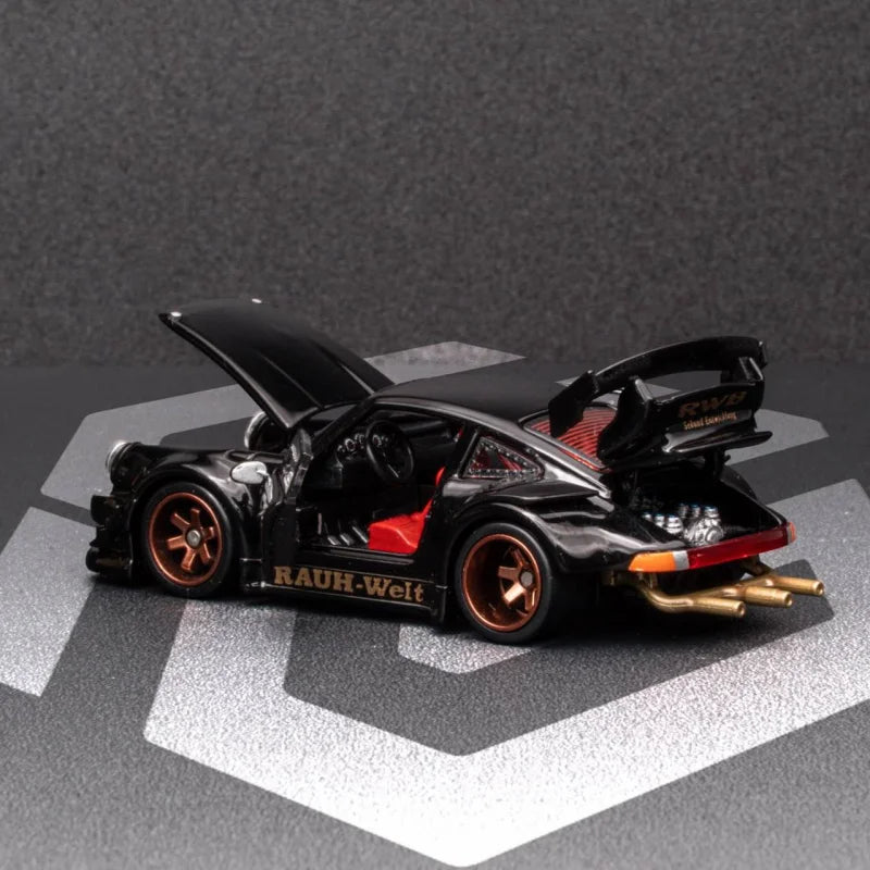 New FG 1:64 Porsche 911 RWB 930 Fully Open Alloy Miniature Simulation Car Model Collection Decoration Item New Arrival in Stock