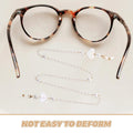 Heart Mask Chain Chic Pearl Beaded Heart Eyeglass Lanyard Adjustable Anti-Loss Sunglass Holder for Mask Glasses