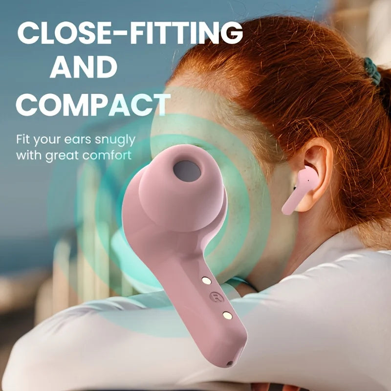 Transparent Wireless Earbuds with LED Display – ENC Noise Cancelling, HiFi Stereo Sound, Mini Charging Case Sports Earphones