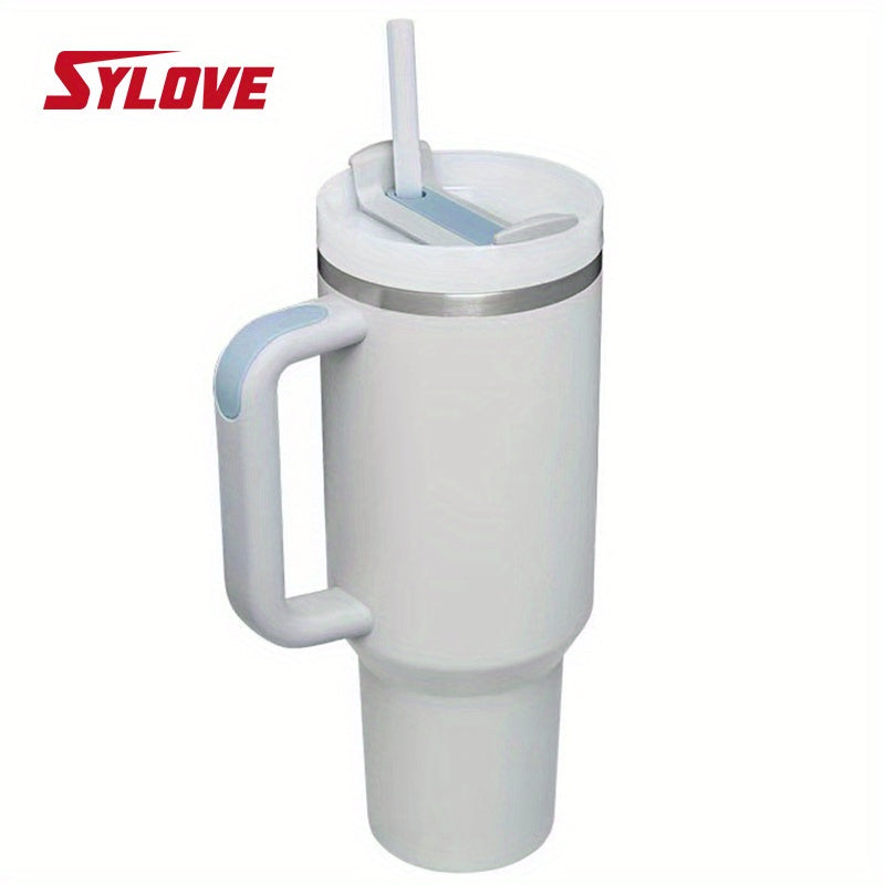 SLOVE 40oz Stainless Steel Tumbler With Handle And Straw, Insulated Sports Water Bottle For Men And Women, Keep Warm Or Cold, Coffee Cup - Perfect Gift