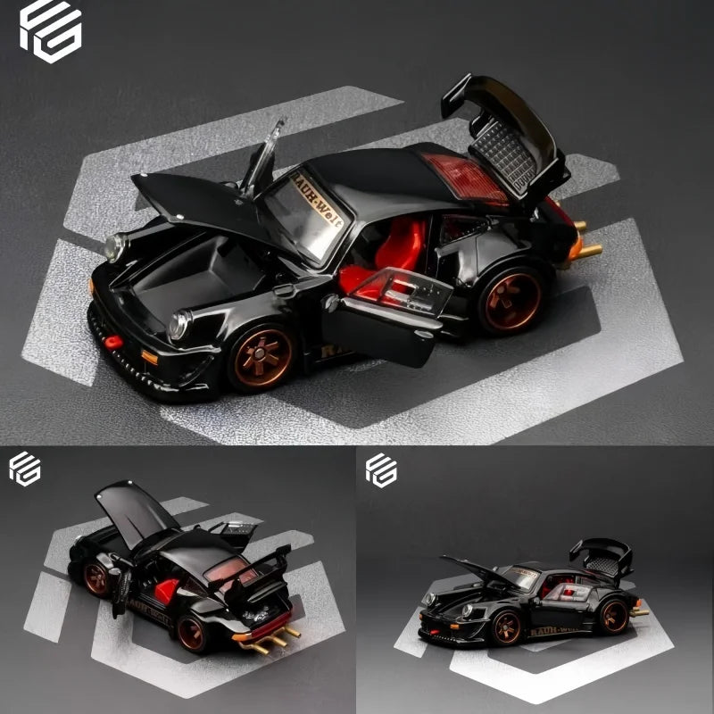 New FG 1:64 Porsche 911 RWB 930 Fully Open Alloy Miniature Simulation Car Model Collection Decoration Item New Arrival in Stock